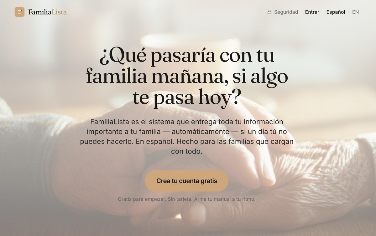 FamiliaLista — el manual digital encriptado para tu familia, en español